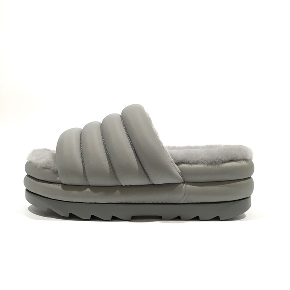 UGG Maxi Slide Platform Puffer Sandals -Grey -Women’s US 9 -NEW - Picture 2 of 7